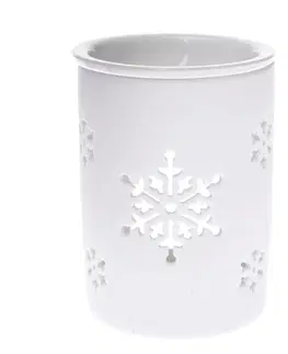 Svícny Keramická aromalampa Snowlet bílá, 8,5 x 11,5 cm