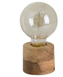 Designové a luxusní noční lampy do ložnice Estila Designová stolní lampa monolit z masivního dřeva