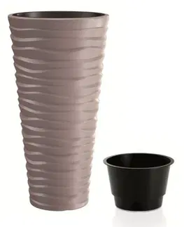 Květináče a truhlíky Prosperplast Květináč Long Sand s vložením mocca, varianta 34,9 cm