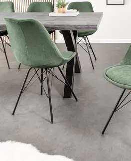 Luxusní jídelní židle Estila Moderní designová židle Scandinavia s manšestrovým šalvějovým čalouněním