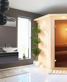 Sauny Interiérová finská sauna 196 x 170 cm Dekorhome