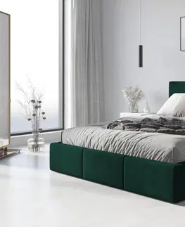 Ložnicové sestavy Expedo Čalouněná postel NICKY, 160x200, zelená