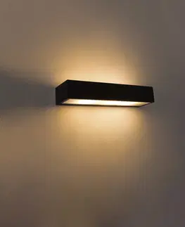 Nastenna svitidla Designová podlouhlá nástěnná lampa černá 35 cm - Houx