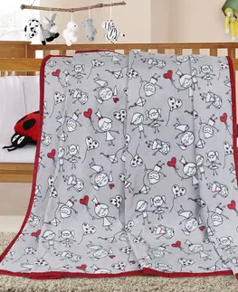 Dětské deky Bellatex Deka Ella Panáčci šedá, 100 x 155 cm