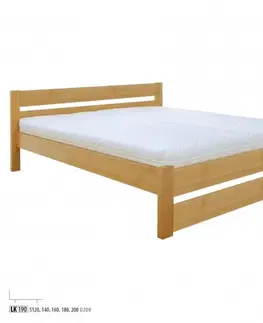 Postele Manželská posteľ - masív LK190 | 140cm buk Moření: Olše - skladová zásoba 1 ks