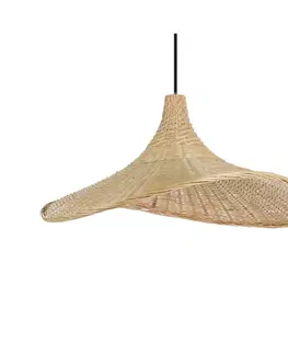 Závěsná světla EGLO Závěsné světlo Haxey bambusové stínidlo, Ø 50 cm