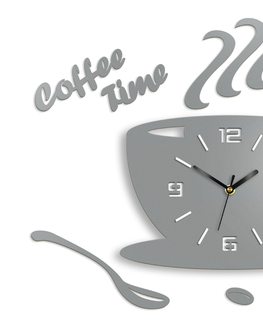 Nalepovací hodiny ModernClock Nástěnné hodiny Coffee světle šedé