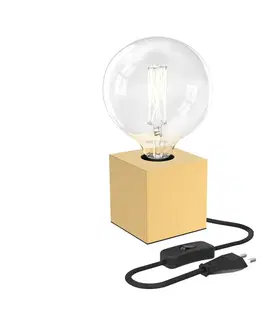 Stolní lampy Calex Calex stolní lampa ve tvaru krychle, zlatá
