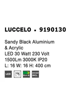 Designová závěsná svítidla NOVA LUCE závěsné svítidlo LUCCELO černý hliník a akryl LED 30W 230V 3000K IP20 9190130