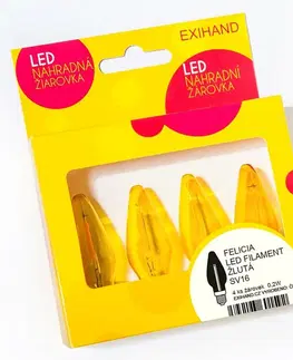 LED žárovky Exihand Blistr 4 žlutá žárovky FELICIA LED FILAMENT 14V/0,2W 166100.FIL.B.ZL