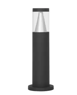 Stojací svítidla NOVA LUCE venkovní sloupkové svítidlo ROCK černý hliník stříbrný hliník a čirý akryl LED 8W 3000K 220-240V 120st. IP65 9905025