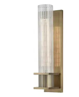 Klasická nástěnná svítidla HUDSON VALLEY nástěnné svítidlo SPERRY ocel/sklo staromosaz/čirá E27 1x75W 1001-AGB-CE
