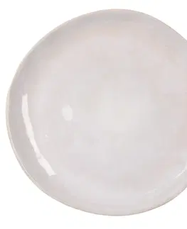 Talíře Bílo-béžový dezertní talířek Beillo - Ø 22*2 cm Clayre & Eef 6CEDP0113