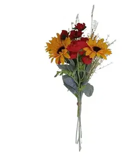 Květiny Umělá kytice slunečnic a vlčího máku, 80 x 19 cm