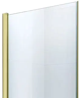 Sprchové kouty MEXEN PRETORIA křídlové dveře 90x190 cm 6mm, zlatá,  se stěnovým profilem 852-090-000-50-00