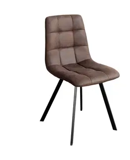Jídelní židle Jídelní židle BERGEN hnědé mikrovlákno