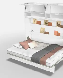Policové Nádstavec LX-09 k sklápěcí posteli Monterasso 140x200, bílá mat