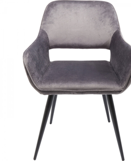 Jídelní židle KARE Design Šedá čalouněná židle s područkami San Francisco