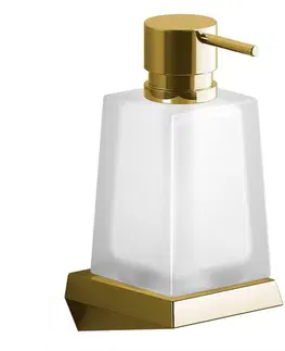 Dávkovače mýdla SAPHO SOUL dávkovač mýdla 350 ml, mléčné sklo, zlato 164929