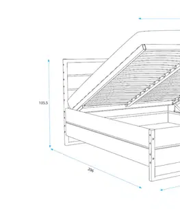 Postele BMS Masivní postel LOFT | 120 x 200 cm