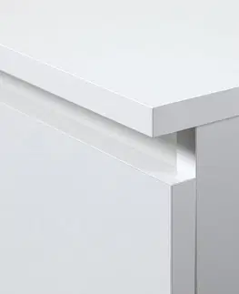 Toaletní stolky Ak furniture Kosmetický stolek se zrcadlem P-2 90x50 cm bílý levý