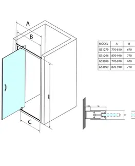 Sprchové kouty GELCO SIGMA SIMPLY sprchové dveře otočné, 800 mm, sklo Brick GS3888