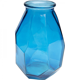 Skleněné vázy KARE Design Skleněná váza Origami - modrá, 35cm