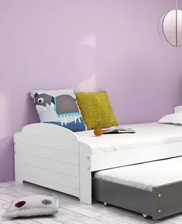 Postele BMS Dětská postel s přistýlkou LILI 2 Barva: Grafit - bílá