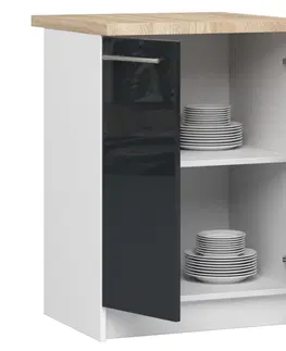Kuchyňské dolní skříňky Ak furniture Kuchyňská skříňka Olivie S 60 cm bílá/grafit