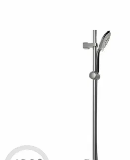 Sprchy a sprchové panely CERSANIT Sprchová souprava s tyčí a posuvným držákem SENTI, 5 funkční, průměr ruční sprchy 12cm, hadice z PVC dlouhá 200cm, kovová tyč 80cm s posuvným držákem a montážní sadou S951-020