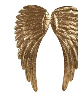 Obrazy Zlatá antik nástěnná dekorace andělská křídla Angel Wings - 43*1*55 cm Clayre & Eef 6Y5465