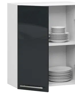 Kuchyňské dolní skříňky Ak furniture Závěsná kuchyňská skříňka Olivie W 60 cm grafit/bílá