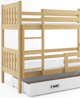 Postele BMS Patrová dětská postel CARINO | 80 x 190 cm Barva: bílá / zelená