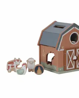 Hračky LITTLE DUTCH - Domeček s vkládacími tvary dřevěný Farma
