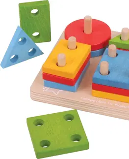 Dřevěné hračky Bigjigs Toys Dřevěné nasazovací tvary SHAPES