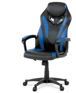 Kancelářské židle Herní židle CHIGINAG, modrá a černá ekokůže