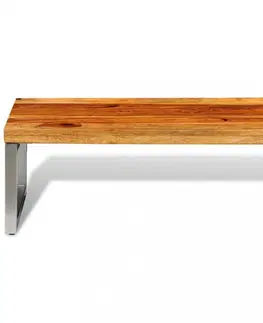 Konferenční stolky Konferenční stolek masivní dřevo / kov Dekorhome Mangovník / bílá