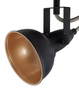 Industriální bodová svítidla BRILONER Bodové nástěnné a stropní svítidlo, pr. 10 cm, max. 40 W, černá-zlatá BRILO 2049-015