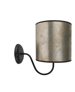 Nastenna svitidla Klasická nástěnná lampa černá se zinkovým velurovým odstínem - mat