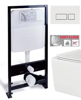 WC sedátka PRIM předstěnový instalační systém s bílým  tlačítkem  20/0042+ WC INVENA PAROS  + SEDÁTKO PRIM_20/0026 42 RO1