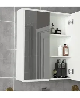 Koupelnové skříňky  Koupelnová skříňka se zrcadlem KAYLA 78x60 cm bílá 
