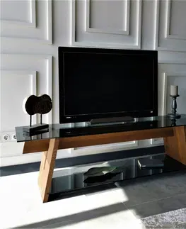 TV stolky Kalune Design TV stolek TV201 158 cm ořech/černý