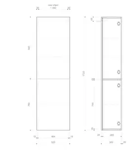 Koupelnový nábytek SAPHO ESPACE skříňka 50x172x32cm, 2x dvířka, levá/pravá, dub collingwood ESC450-1919