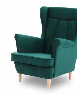 Židle Skandinávské křeslo ve smaragdově zelené barvě