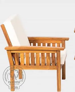 Zahradní židle a křesla DEOKORK Zahradní teakové křeslo ROSALINE