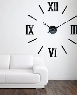 Nástěnné hodiny Elegantní nalepovací hodiny černé 130cm