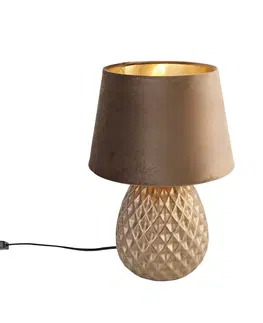 Stolni lampy Klasická stolní lampa hnědá 35 cm - Betty
