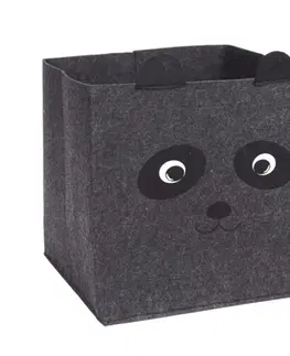 Úložné boxy DekorStyle Box na hračky Panda tmavě šedý