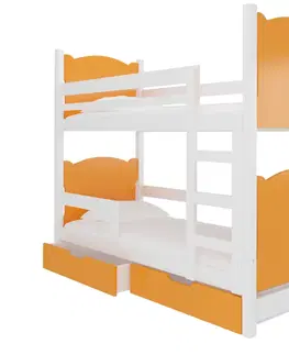 Postele ArtAdrk Dětská patrová postel MARABA Barva: Bílá / oranžová