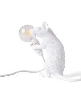 Vnitřní dekorativní svítidla SELETTI LED deko stolní lampa Mouse Lamp USB sedící bílá